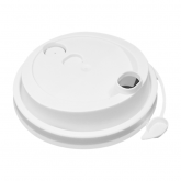 Крышка для стакана 80 мм. матовая белый с питейником закрыв. ПП 