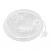 Крышка для стакана 80 мм. прозрачная глянцевая с питейником закрыв.  ПП