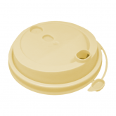 Крышка для стакана 90 мм. матовая бежевый с питейником закрыв. ПП