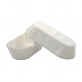 Капсула 105х40х25 мм. овальная для кондитерских изделий «Тарталетка» (белая), пергаментная