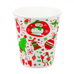 Стакан ГН бумажный 250 мл. Новогодний снеговик