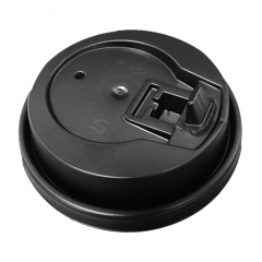 Крышка для стакана 80 мм. черная матовая ПП с питейником 