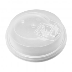 Крышка для стакана 90 мм. прозрачная матовая ПП с питейником