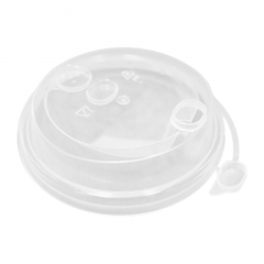 Крышка для стакана 80 мм. прозрачная глянцевая с питейником закрыв.  ПП