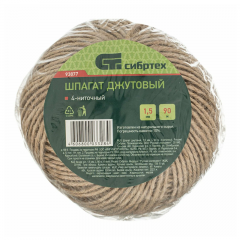 Шпагат джутовый L 90м 4-ниточный 1120текс 19.2 кгс СИБРТЕХ Россия